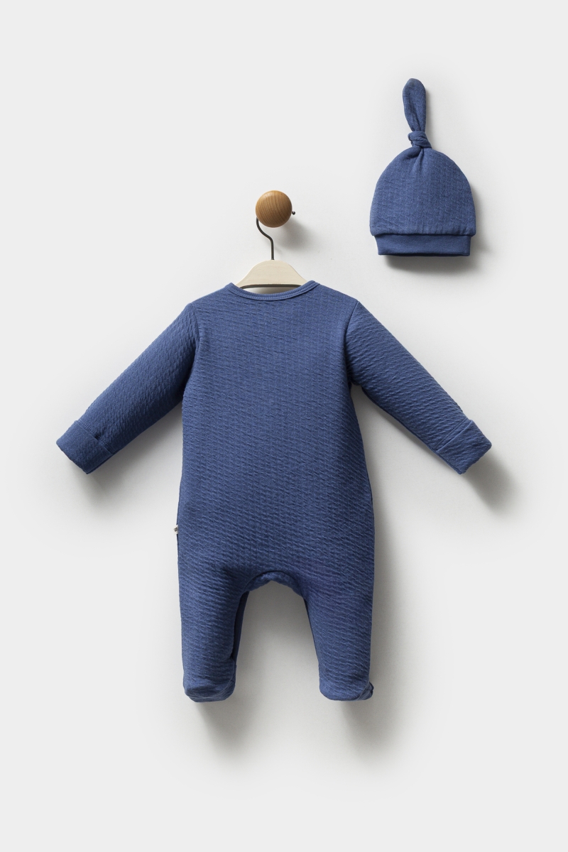 Navy Blue - Şapkalı Tulum