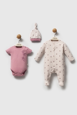 Flowers - Şapka Tulum Body Takım